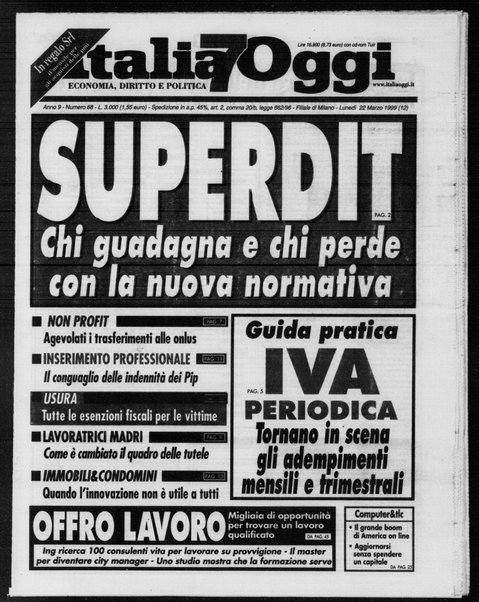 Italia oggi : quotidiano di economia finanza e politica